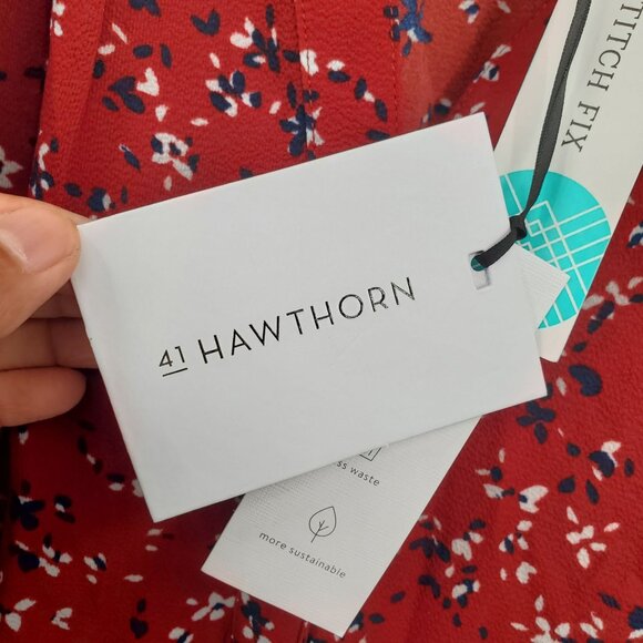 41 Hawthorn Morey Split Neck Short Sleeve Blouse Top Women Size Plus 2X NWT - Picture 5 of 12